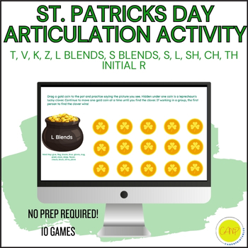 Preview of St Patricks Day Multi-Target Articulation Game, Digital Activity, Speech Therapy