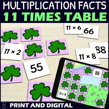 St Patricks Day Multiplication Facts for 11 Times Table Activity ...