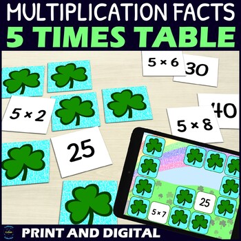 St Patricks Day Multiplication Facts for 5 Times Table Activity ...