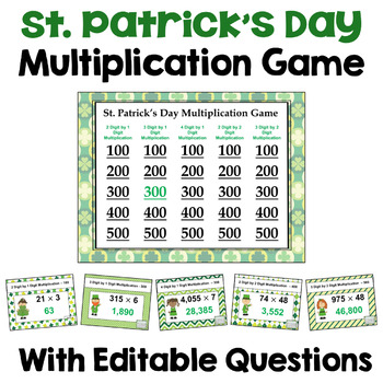 Preview of St. Patrick's Day Multiplication Game