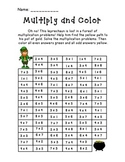 St. Patrick's Day Multiply and Color Activity