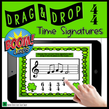 Preview of St. Patricks Day Music Activities- Drag and Drop Time Signature Boom Cards
