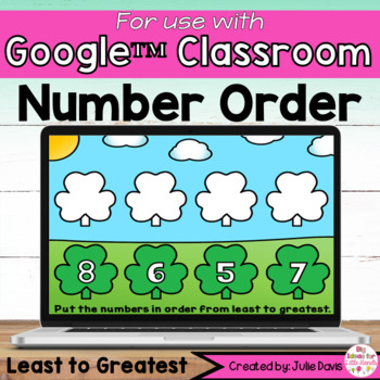 Preview of St Patricks Day Number Order Digital Game for Google Classroom