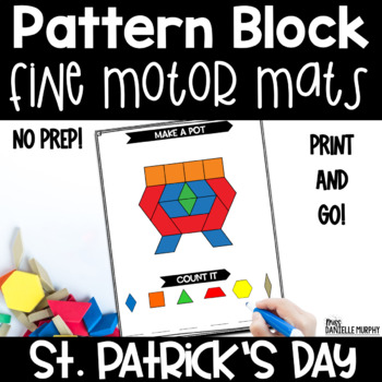 Preview of St. Patricks Day Pattern Block Mats | St Patricks Day Math