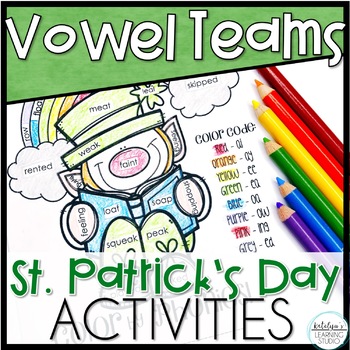 Preview of St Patricks Day Phonics Activities - Vowel Teams Worksheets and Games
