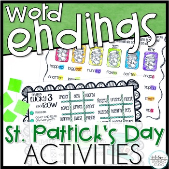 Preview of St Patricks Day Phonics Worksheets and Word Work - Word Endings