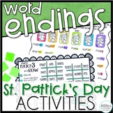 St Patricks Day Phonics Worksheets and Word Work - Word Endings