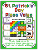 St. Patrick's Day Math Center Place Value 100 Chart Puzzle