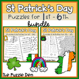 St Patrick's Day Puzzle Bundle for Grades 1 to 6