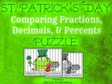 St. Patrick's Day Puzzle: Comparing Fractions, Decimals, a