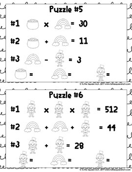 St. Patricks Day Puzzles by To the Square Inch- Kate Bing Coners