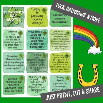 St. Patricks Day Quotes - Love, Luck and Rainbow Inspirational
