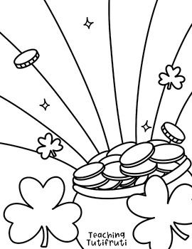 Preview of St. Patricks Day Rainbow Coloring Page {By Teaching Tutifruti}