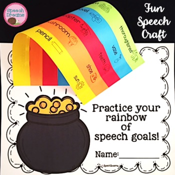 Preview of St Patricks Day Rainbow Speech Therapy Craft | Articulation Language Activity