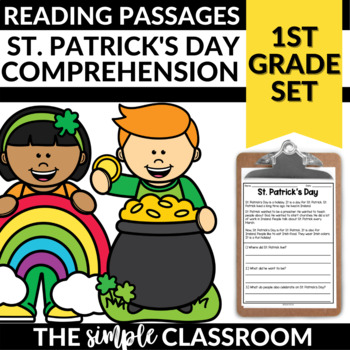 Preview of St Patricks Day Reading Comprehension Passages | 1st Grade
