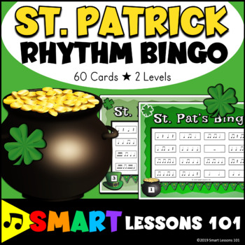 Preview of St Patricks Day Rhythm Bingo Game | Music Game | St Patricks Day Music Activity