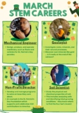 St. Patricks Day STEM Careers Poster March with online STE