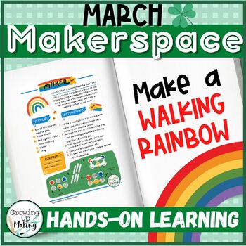 Preview of St. Patricks Day STEM Makerspace Activity - Make a Walking Rainbow