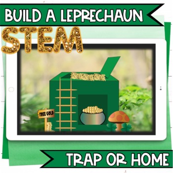 Preview of St Patricks Day STEM | March STEM Activities DIGITAL Leprechaun Trap and Writing