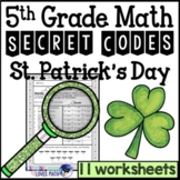 St Patricks Day Secret Code Math Worksheets 5th Grade