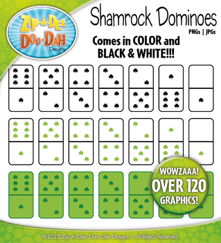 Preview of St. Patrick's Day Shamrock Dominoes Clipart {Zip-A-Dee-Doo-Dah Designs}