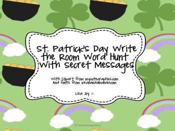 Preview of St Patrick's Day Sight Word Hunt! Write the Room with Secret Messages!