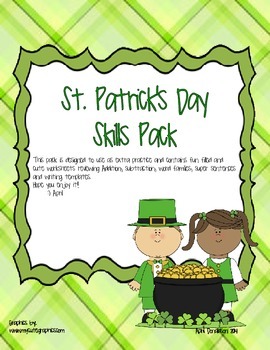 Preview of St. Patrick's Day Skills Pack