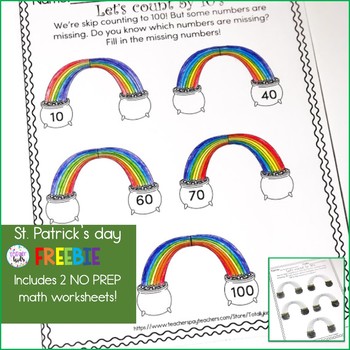 Preview of Counting by 10's st. patricks FREEBIE