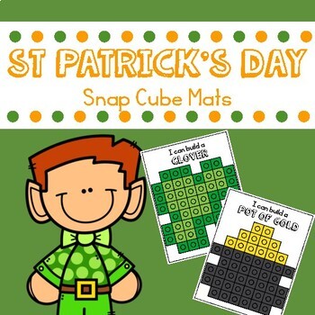 Preview of St Patricks Day Fine Motor Snap Cube  Mats