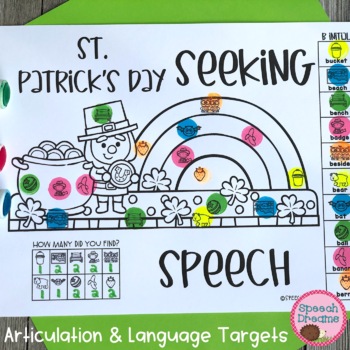 Preview of St. Patricks Day Speech Therapy Dot Art: Irregular Verbs Occupations and more