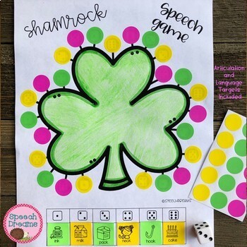 Preview of St Patricks Day Speech Therapy Game for Articulation and Language