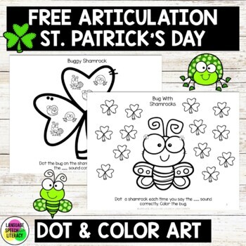 Preview of St Patricks Day Speech Therapy, Special Education,  Dot Art for Spring | No Prep