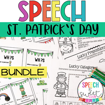 Preview of St. Patrick's Day Speech Therapy Activities | Articulation and Language Bundle