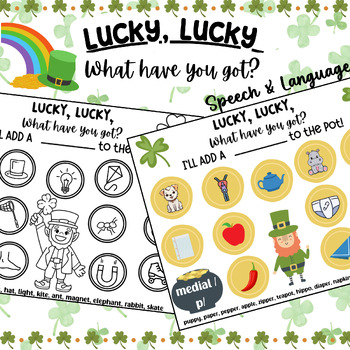 Preview of St Patricks Day Speech and Language Lucky Lucky What Have You Got Articulation