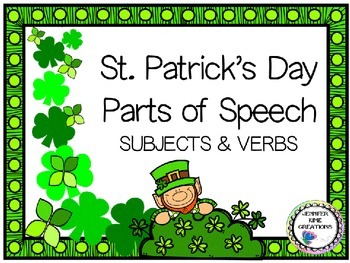 Preview of St. Patrick's Day Subject & Verb Task Cards
