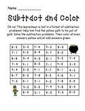 St. Patrick's Day Subtract and Color Activity