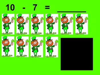 Preview of St. Patrick's Day Subtraction