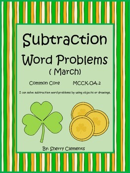 Preview of St Patricks Day Subtraction Word Problems | Worksheets | Number Line