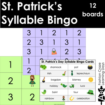 Preview of St Patricks Day Syllable Bingo Games