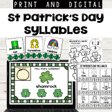 St Patrick's Day Syllables Print and Digital Google Slides™