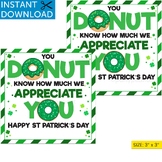 St Patricks Day Tags Donut Gift Teacher St Patricks Cowork