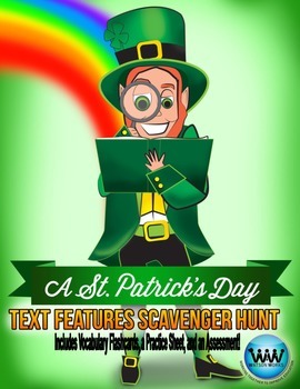 Preview of St. Patrick's Day Text Features Scavenger Hunt (3 Activities Included)