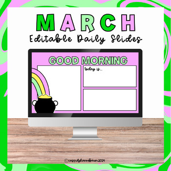 Preview of MARCH | St. Patricks Day Themed Daily Slides | Google Slides