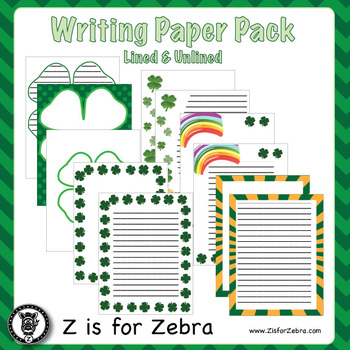 Preview of St Patrick's Day Themed Writing Paper! Lined & Unlined