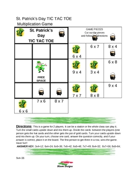 Preview of St. Patrick's Day Tic Tac Toe Fun
