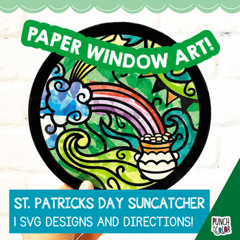 Preview of St. Patricks Day Tissue Paper Craft for Preschool | Rainbow Art Activity