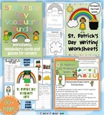 St. Patrick's Day Vocabulary Bundle Worksheets Cards and G