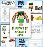 St. Patrick's Day Vocabulary Cards with Record Sheets - 18 pages