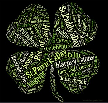 Preview of St. Patrick's Day Vocabulary image for Classroom Decoration Poster or Sign