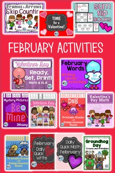 Valentine's Day Bundle of February Resources by First Grade Fun Times